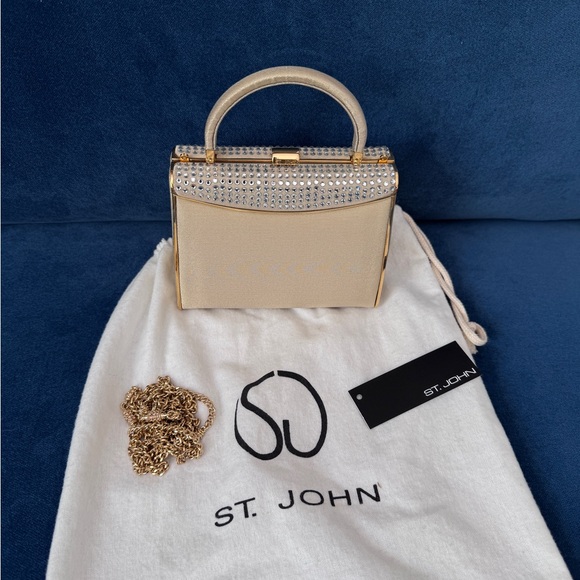 St. John Handbags - St. John Vintage‎ Mini top Handle Gold Evening Bag .